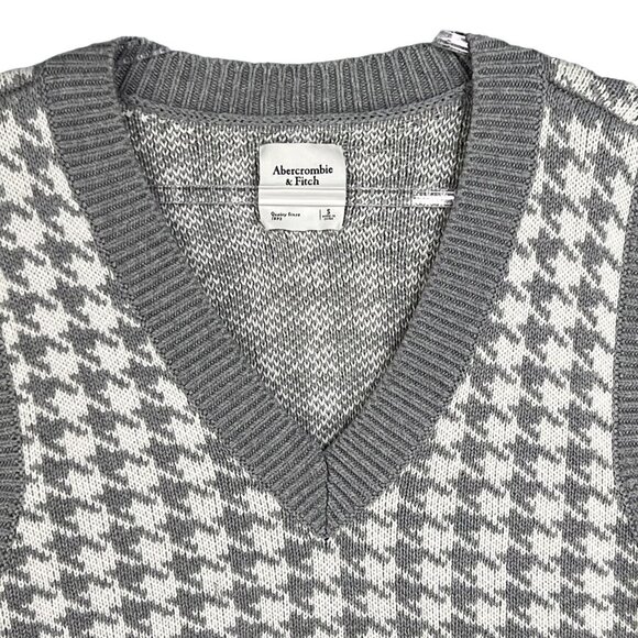 Abercrombie & Fitch Womens S Houndstooth Soft Knit Sweater Vest Cottagecore - Picture 6 of 13